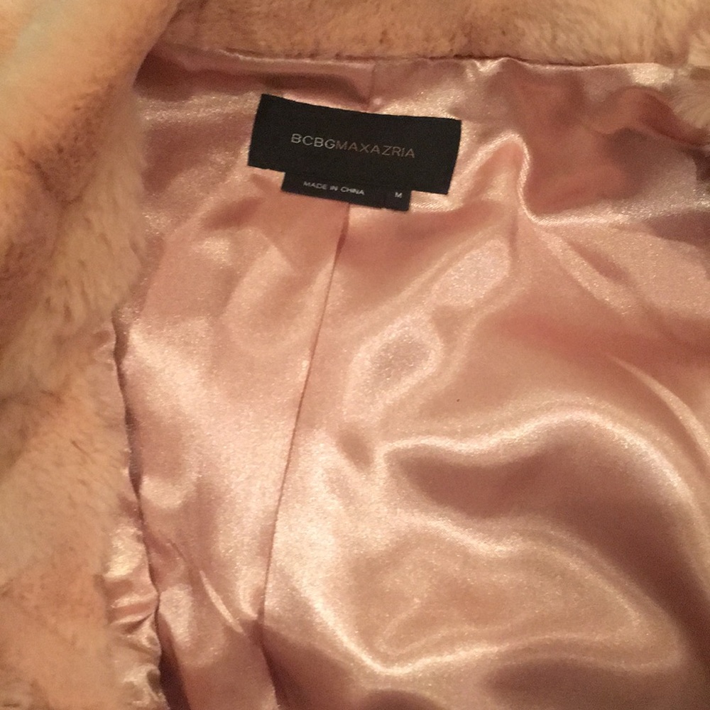 BCBG Maxazria rabbit fur coat